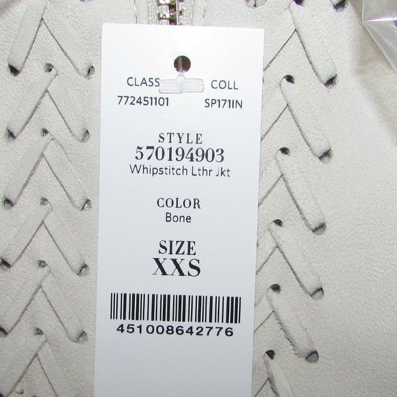 WHBM  Leather Jacket off white XXS - Picture 5 of 9